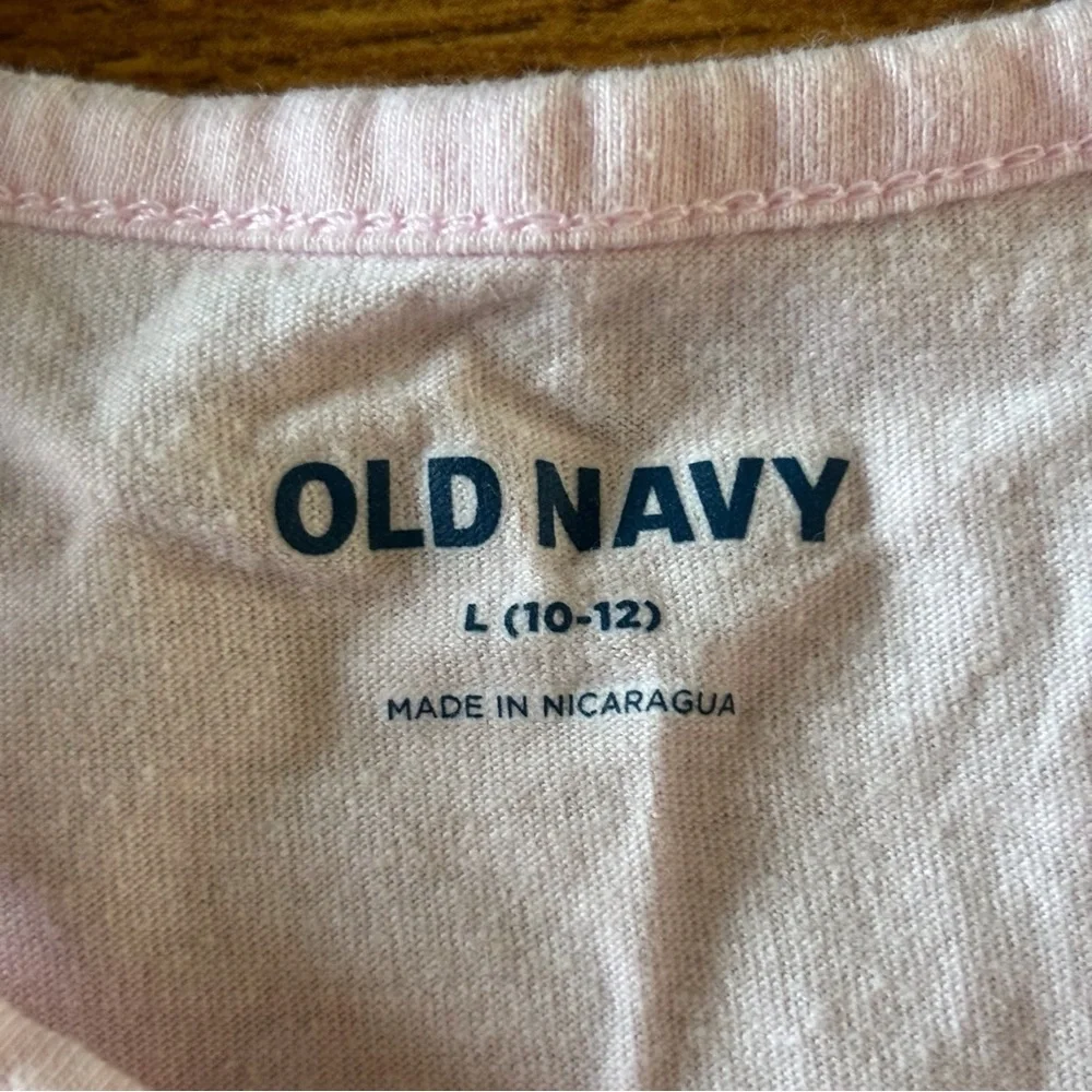 Old Navy Light Pink Kids Frog & Toad Graphic Tank in size L